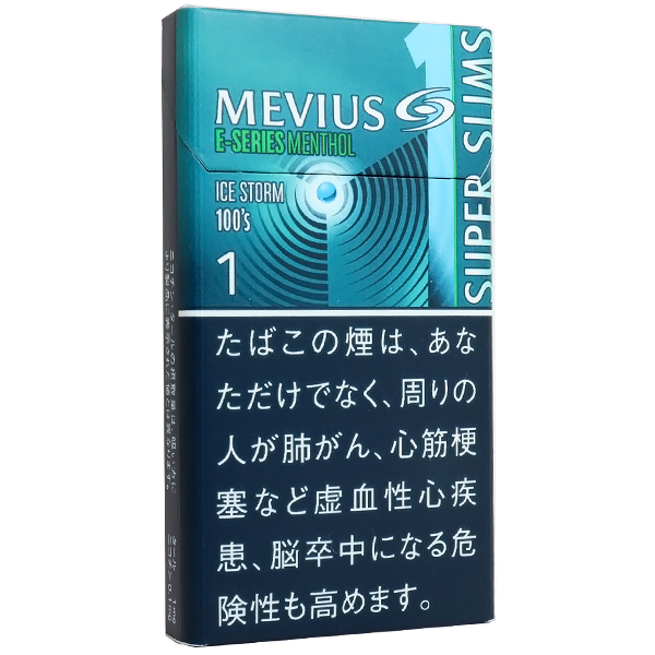 柔和七星梅比乌斯E系列冰薄荷1mg超细/メビウス イーシリーズ メンソール アイスストーム ワン 100’S スリム