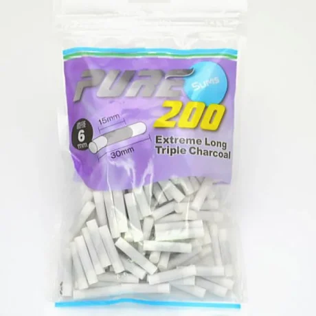 PURE滤嘴细支超长三重炭6mm*30mm 手卷耗材