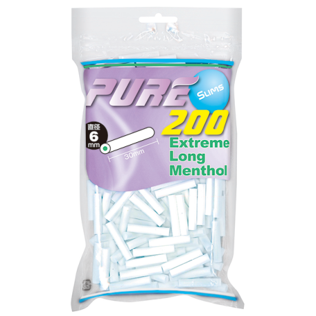 PURE滤嘴细支超长款薄荷味6mm*30mm 手卷耗材