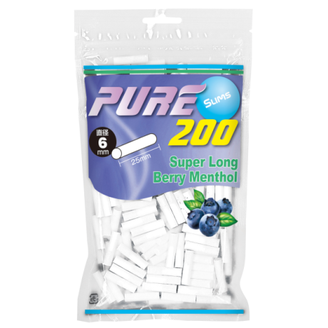 PURE滤嘴细支加长蓝莓味6mm*25mm 手卷耗材